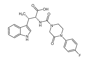 (2R,3S)-2-({[4-(4-fluorophenyl)-3-oxopiperazin-1-yl]carbonyl}amino)-3-(1H-indol-3-yl)butanoic acid_697305-32-1