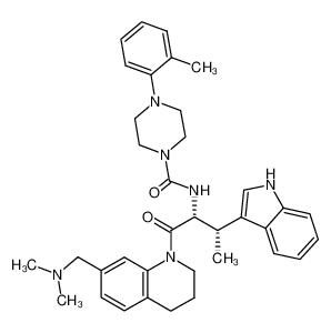 N-[(1R,2S)-1-{[7-[(dimethylamino)methyl]-3,4-dihydroquinolin-1(2H)-yl]carbonyl}-2-(1H-indol-3-yl)propyl]-4-(2-methylphenyl)piperazine-1-carboxamide_697306-83-5
