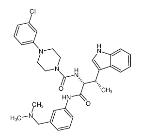 4-(3-chlorophenyl)-N-[(1R,2S)-1-[({3-[(dimethylamino)methyl]phenyl}amino)carbonyl]-2-(1H-indol-3-yl)propyl]piperazine-1-carboxamide_697308-56-8