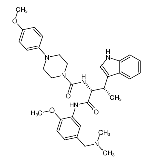 N-[(1R,2S)-1-[({5-[(dimethylamino)methyl]-2-methoxyphenyl}amino)carbonyl]-2-(1H-indol-3-yl)propyl]-4-(4-methoxyphenyl)piperazine-1-carboxamide_697308-77-3