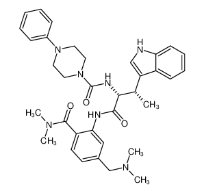 N-[(1R,2S)-1-[({2-[(dimethylamino)carbonyl]-5-[(dimethylamino)methyl]phenyl}amino)carbonyl]-2-(1H-indol-3-yl)propyl]-4-phenylpiperazine-1-carboxamide_697309-13-0