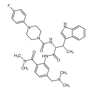 N-[(1R,2S)-1-[({2-[(dimethylamino)carbonyl]-5-[(dimethylamino)methyl]phenyl}amino)carbonyl]-2-(1H-indol-3-yl)propyl]-4-(4-fluorophenyl)piperazine-1-carboxamide_697309-15-2