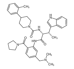 N-[(1R,2S)-1-({[5-[(dimethylamino)methyl]-2-(pyrrolidin-1-ylcarbonyl)phenyl]amino}carbonyl)-2-(1H-indol-3-yl)propyl]-4-(2-methylphenyl)piperidine-1-carboxamide_697309-22-1
