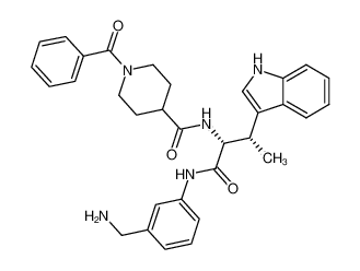 N-[(1R,2S)-1-({[3-(aminomethyl)phenyl]amino}carbonyl)-2-(1H-indol-3-yl)propyl]-1-benzoyl-4-piperidinecarboxamide_697310-05-7