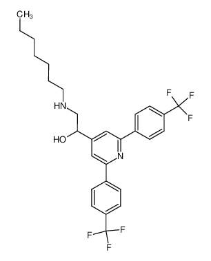 1-[2,6-bis-(4-trifluoromethyl-phenyl)-pyridin-4-yl]-2-heptylamino-ethanol_69758-92-5