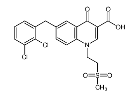 6-(2,3-dichlorobenzyl)-1-(2-(methylsulfonyl)ethyl)-4-oxo-1,4-dihydroquinoline-3-carboxylic acid_697759-71-0