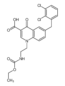 6-(2,3-dichlorobenzyl)-1-(2-((ethoxycarbonyl)amino)ethyl)-4-oxo-1,4-dihydroquinoline-3-carboxylic acid_697760-16-0