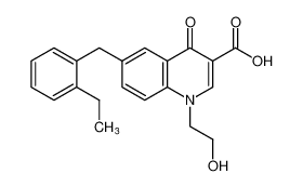 6-(2-ethylbenzyl)-1-(2-hydroxyethyl)-4-oxo-1,4-dihydroquinoline-3-carboxylic acid_697761-71-0