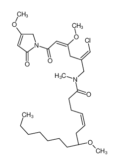 (E,7S)-N-[(Z,2E)-2-(chloromethylidene)-4-methoxy-6-(3-methoxy-5-oxo-2H-pyrrol-1-yl)-6-oxohex-4-enyl]-7-methoxy-N-methyltetradec-4-enamide_69778-82-1
