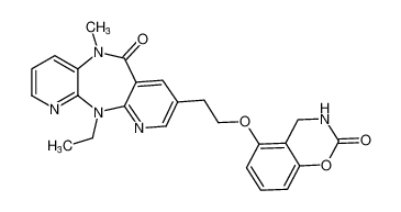 5-(2-(11-ethyl-5-methyl-6-oxo-6,11-dihydro-5H-dipyrido[3,2-b:2',3'-e][1,4]diazepin-8-yl)ethoxy)-3,4-dihydro-2H-benzo[e][1,3]oxazin-2-one_697801-17-5