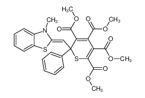 6-(3-methyl-3H-benzothiazol-2-ylidenemethyl)-6-phenyl-6H-thiopyran-2,3,4,5-tetracarboxylic acid tetramethyl ester_69809-61-6