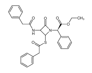 (R)-(2-Oxo-3-phenylacetylamino-4-phenylacetylsulfanyl-azetidin-1-yl)-phenyl-acetic acid ethyl ester_69810-46-4