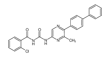 1-(5-biphenyl-4-yl-6-methyl-pyrazin-2-yl)-3-(2-chloro-benzoyl)-urea_69816-79-1