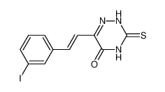 6-[(E)-2-(3-iodophenyl)ethenyl]-3-sulfanylidene-2H-1,2,4-triazin-5-one_69830-26-8