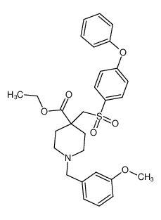 1-(3-Methoxy-benzyl)-4-(4-phenoxy-benzenesulfonylmethyl)-piperidine-4-carboxylic acid ethyl ester_698344-17-1