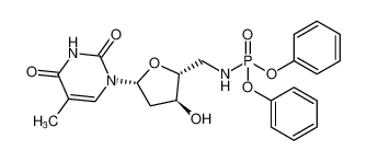 Thymidine, 5'-deoxy-5'-[(diphenoxyphosphinyl)amino]-_69861-39-8