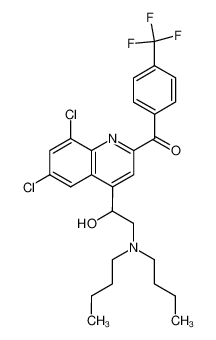 [6,8-dichloro-4-(2-dibutylamino-1-hydroxy-ethyl)-quinolin-2-yl]-(4-trifluoromethyl-phenyl)-methanone_69862-44-8