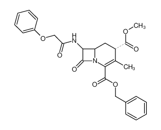 3-methyl-8-oxo-7-(2-phenoxy-acetylamino)-1-aza-bicyclo[4.2.0]oct-2-ene-2,4-dicarboxylic acid 2-benzyl ester 4-methyl ester_69885-21-8