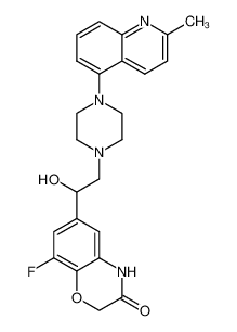 8-fluoro-6-{1-hydroxy-2-[4-(2-methyl-5-quinolinyl)-1-piperazinyl]ethyl}-2H-1,4-benzoxazin-3(4H)-one_698990-29-3