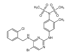 N-(4-((5-bromo-4-((2-chlorobenzyl)amino)pyrimidin-2-yl)amino)-2-methylphenyl)-N-(methylsulfonyl)methanesulfonamide_698997-14-7