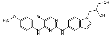 (R)-3-(5-((5-bromo-4-((4-methoxyphenyl)amino)pyrimidin-2-yl)amino)-1H-indol-1-yl)propane-1,2-diol_698997-26-1