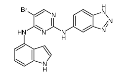N2-(1H-benzo[d][1,2,3]triazol-5-yl)-5-bromo-N4-(1H-indol-4-yl)pyrimidine-2,4-diamine_698997-87-4