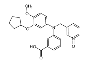 3-amino-N-(3-cyclopentyloxy-4-methoxyphenyl)-N-((1-oxy-3-pyridyl)methyl)benzoic acid_699003-97-9