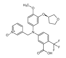 (R)-3-(((3-carboxy-4-(trifluoromethyl)phenyl)(4-methoxy-3-((tetrahydrofuran-3-yl)oxy)phenyl)amino)methyl)pyridine 1-oxide_699004-62-1