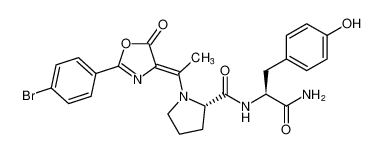 (S)-N-((S)-1-amino-3-(4-hydroxyphenyl)-1-oxopropan-2-yl)-1-((Z)-1-(2-(4-bromophenyl)-5-oxooxazol-4(5H)-ylidene)ethyl)pyrrolidine-2-carboxamide_699012-76-5