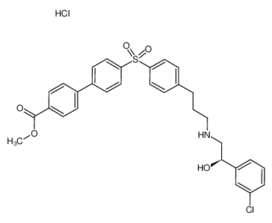 methyl 4'-[[4-[3-[[(2R)-2-(3-chlorophenyl)-2-hydroxyethyl]amino]propyl]phenyl]sulfonyl]-1,1'-biphenyl-4-carboxylate hydrochloride_699015-24-2