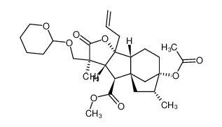 13-acetoxy-4-tetrahydropyranyloxymethyl-3,4-seco-20-nor-16-epi-gibberell-2-en-7-oic acid 19,10-lactone 7-methyl ester_699021-72-2