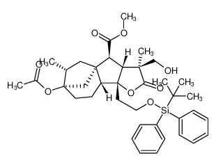 methyl (3S,3aR,4S,4aS,6R,7S,9aR,9bR)-7-acetoxy-9b-(2-((tert-butyldiphenylsilyl)oxy)ethyl)-3-(hydroxymethyl)-3,6-dimethyl-2-oxodecahydro-4H-4a,7-methanoazuleno[1,2-b]furan-4-carboxylate_699021-77-7