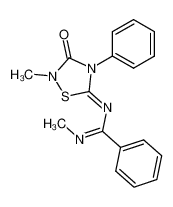 N-methyl-N'-(2-methyl-3-oxo-4-phenyl-[1,2,4]thiadiazolidin-5-ylidene)-benzamidine_69909-62-2
