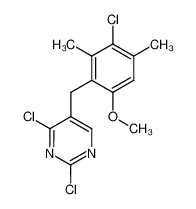 2,4-dichloro-5-(3-chloro-6-methoxy-2,4-dimethyl-benzyl)-pyrimidine_6991-20-4