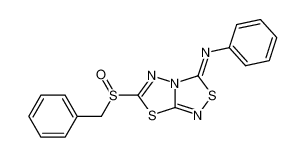 phenyl-(6-phenylmethanesulfinyl-[1,3,4]thiadiazolo[2,3-c][1,2,4]thiadiazol-3-ylidene)-amine_69949-74-2