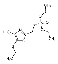 thiophosphoric acid O,O'-diethyl ester S-(5-ethylsulfanyl-4-methyl-oxazol-2-ylmethyl) ester_69958-34-5