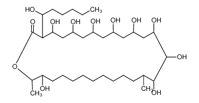 (3R,all-E)-4t,6t,8t,10t,12t,14t,15t,16c,27c-nonahydroxy-3r-((R)-1-hydroxy-hexyl)-17,28t-dimethyl-oxacyclooctacosan-2-one_69985-86-0