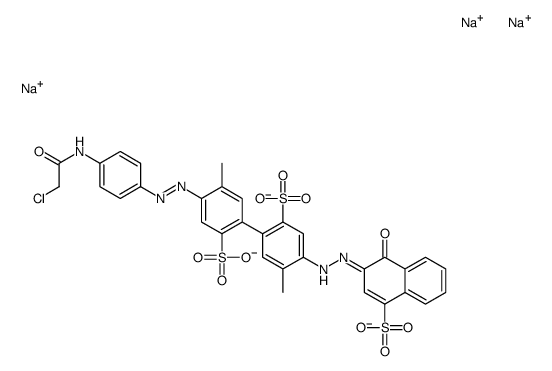 trisodium,(3E)-3-[[4-[4-[[4-[(2-chloroacetyl)amino]phenyl]diazenyl]-5-methyl-2-sulfonatophenyl]-2-methyl-5-sulfonatophenyl]hydrazinylidene]-4-oxonaphthalene-1-sulfonate_71720-94-0