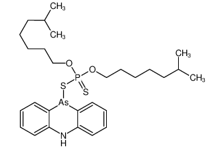 bis(6-methylheptoxy)-(5H-phenarsazinin-10-ylsulfanyl)-sulfanylidene-λ<sup>5</sup>-phosphane_73973-02-1