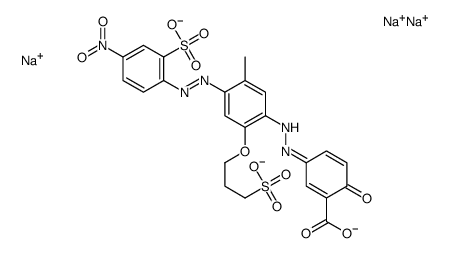 trisodium,(3E)-3-[[5-methyl-4-[(4-nitro-2-sulfonatophenyl)diazenyl]-2-(3-sulfonatopropoxy)phenyl]hydrazinylidene]-6-oxocyclohexa-1,4-diene-1-carboxylate_74186-17-7