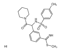 3-[2-Oxo-2-piperidin-1-yl-1-(toluene-4-sulfonylamino)-ethyl]-thiobenzimidic acid methyl ester; hydriodide_79423-27-1