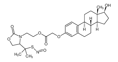 2-(4-(2-(nitrosothio)propan-2-yl)-2-oxooxazolidin-3-yl)ethyl 2-(((8R,9S,13S,14S,17S)-17-hydroxy-13-methyl-7,8,9,11,12,13,14,15,16,17-decahydro-6H-cyclopenta[a]phenanthren-3-yl)oxy)acetate_794519-77-0