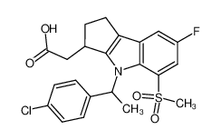 (+/-)-{4-[1-(4-chlorophenyl)ethyl]-7-fluoro-5-(methanesulfonyl)-1,2,3,4-tetrahydrocyclopenta[b]indol-3-yl}acetic acid_794535-32-3