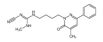 (E)-2-cyano-1-methyl-3-(4-(5-methyl-6-oxo-3-phenylpyridazin-1(6H)-yl)butyl)guanidine_79460-02-9