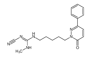 (E)-2-cyano-1-methyl-3-(5-(6-oxo-3-phenylpyridazin-1(6H)-yl)pentyl)guanidine_79461-20-4