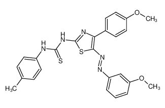 1-(4-(4-methoxyphenyl)-5-((3-methoxyphenyl)diazenyl)thiazol-2-yl)-3-(p-tolyl)thiourea_79480-51-6