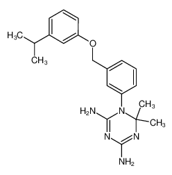 1-[3-(3-Isopropyl-phenoxymethyl)-phenyl]-6,6-dimethyl-1,6-dihydro-[1,3,5]triazine-2,4-diamine_79508-84-2