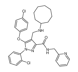 5-(4-chloro-phenoxy)-1-(2-chloro-phenyl)-4-cyclooctylaminomethyl-1H-pyrazole-3-carboxylic acid (pyridin-2-ylmethyl)-amide_795304-67-5