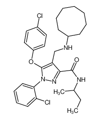 5-(4-chloro-phenoxy)-1-(2-chloro-phenyl)-4-cyclooctylaminomethyl-1H-pyrazole-3-carboxylic acid sec-butylamide_795304-69-7