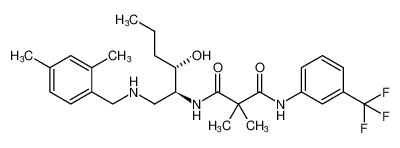 N1-((2S,3S)-1-((2,4-dimethylbenzyl)amino)-3-hydroxyhexan-2-yl)-2,2-dimethyl-N3-(3-(trifluoromethyl)phenyl)malonamide_795307-73-2